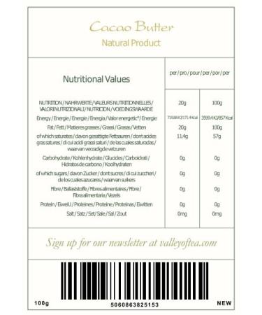 Buy Organic Cocoa Butter Chips - Food Quality Raw & Bio-Cultivated - 100g for Baking & Cooking - Buy Online on SooperMarket.com