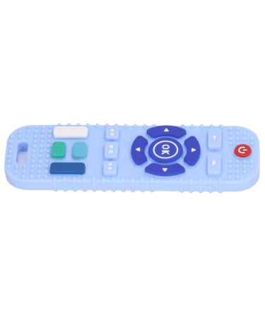 TV control bite toys control toys made of silicone pedagogical bright color number learning animated texture outdoors for toddlers (Blue)