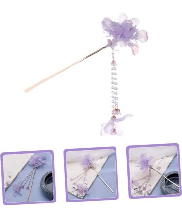 minkissy Hairpin Hair Wooden Stick Decorative Hair Pins Chinese Hair Barrettes Sandalwood Hair Stick Hair Clips for Women Japanese Hair Purple Steamed Stuffed Bun Vintage Miss Fabric - Buy Online on SooperMarket.com