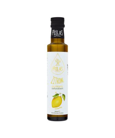 Pellas Nature Olive Oil Extra Vergine with lemon - olive oil cold -pressed test winner from Greece OK -Kosher without additives 250ml oil bottle Olive oil with lemon