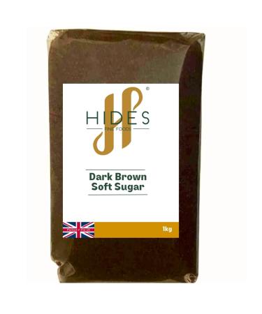Hides Fine Foods - Dark Brown Soft Sugar 1kg - GMO - Free - Suitable for Vegetarians - Baking - Cookies - Caramel - Pies - Brownies - Desserts - Cooking