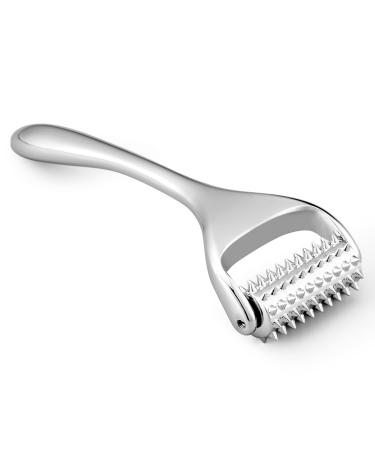 Running man Massage Roller-Deep Tissue Massage Tool for Face Hand Neck and Thighs Acupuncture Roller - Muscle Pain Relief Face Roller-Skin Care Face Massager Tightens & Tones Skin Appearance Silver