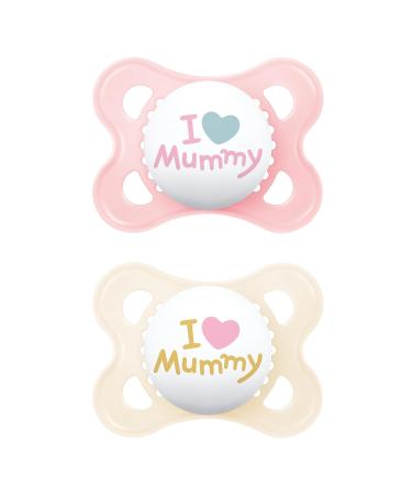 MAM Original pacifier in a set of 2 tooth-friendly baby pacifier from sustainable & organic-renewable materials sucker from MAM Skinsoft silicone with pacifier box 0-6 months pink / light beige pink / beige-tartrosa 0-6 / silicone / day
