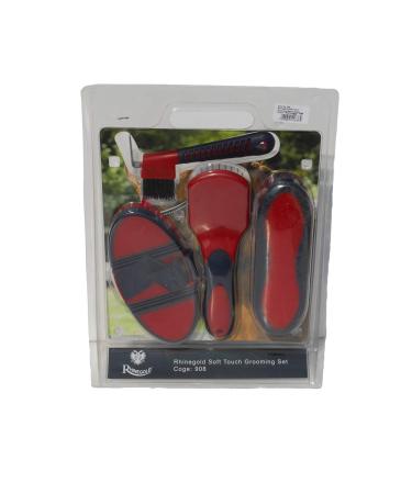 Rhinegold Soft Touch Grooming Blister Pack - Red/Navy