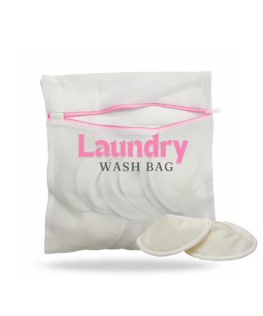 Organic Bamboo Nursing Pads | 10 Washable Ultra-Soft Leak-Proof Breastfeeding Pads | Comfortable & Breathable | Includes Wash Bag - Off White - Buy Online on SooperMarket.com