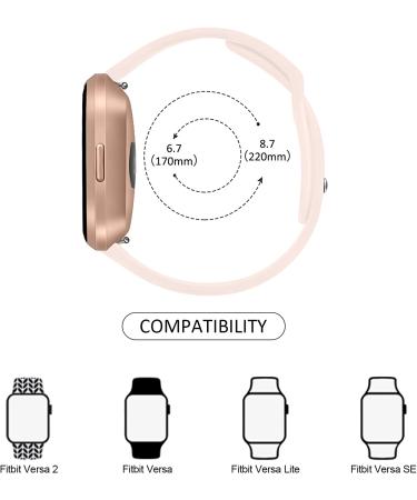 3 Pack Silicone Bands Compatible with Fitbit Versa 2 Bands for Women Men  Soft Breathable Sport Replacement Wristbands for Fitbit Versa 2 / Fitbit Versa/Versa Lite/Versa SE Black/Pink Sand/Grey - Buy Online on SooperMarket.com
