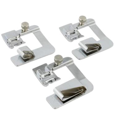 Madam Sew Rolled Hem Presser Foot Set  3 Piece Wide Hemmer Foot Kit Includes 1/2, 3/4" and 1 Presser Feet  Compatible with Singer, Brother, Babylock, Euro-Pro, Janome and More
