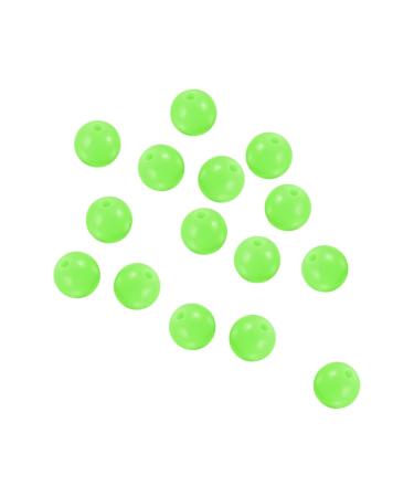 PATIKIL 200pcs 12mm Fishing Beads Plastic Glowing Fishing Lure Round Green