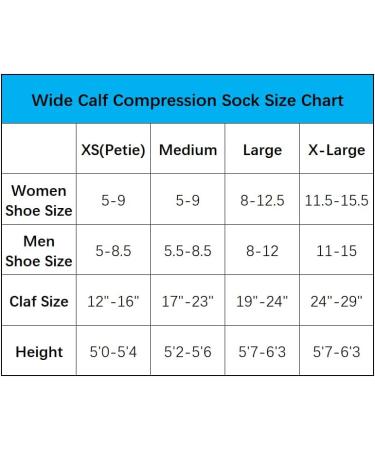 Extra Large Wide Calf Compression Socks 15-20 mmHg - 3 Pairs | For Nurses, Running, Pregnancy & Travel | Men & Women Support - Buy Online on SooperMarket.com