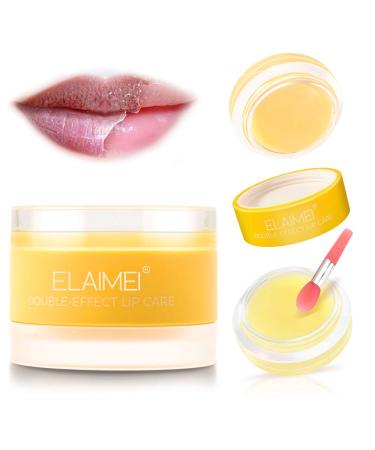 Double-Effect Lip Scrub Mask Lip Exfoliating Mask Lip Sleeping Treatment Mask Lip Moisturizer Lip Care Mask for Dry Cracked Lips Lip Repair Balm for Overnight (Orange)