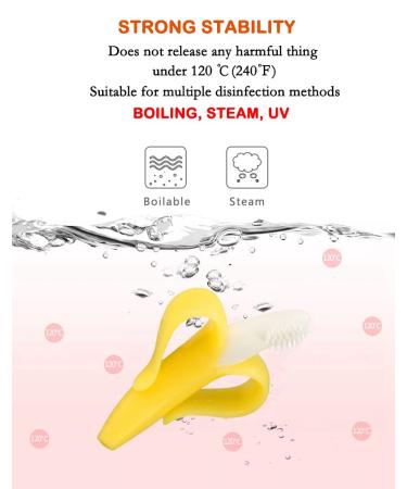 Organic BPA-Free Banana Teether for Baby Teething Relief | Soft Silicone Baby Toothbrush Toy | Soothes Sore Gums | Oral Hygiene for Infants & Toddlers - Buy Online on SooperMarket.com