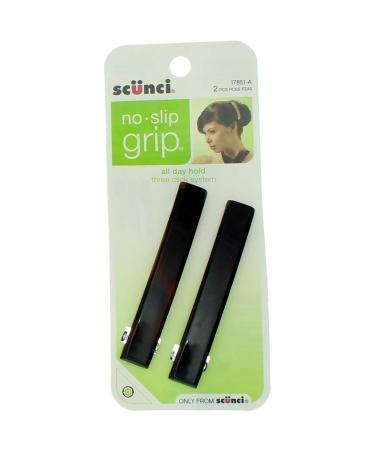 Scunci No-Slip Grip Auto Clasp Barrettes Colors May Vary 2 ea (Pack of 6)