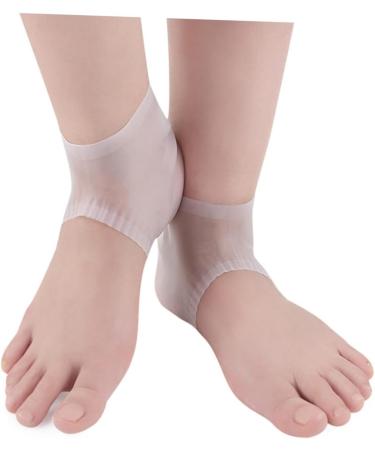 minkissy 3 Pairs Heel Soreness Relief Cushion Sleeves Shoe Inserts Silica Protective Sleeve Pedicure Heel Crack Men and Women White Soft - Buy Online on SooperMarket.com