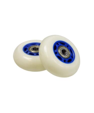 AlveyTech 68 mm Wheels with Bearings for Razor RipStik RipSter, RipStik RipSter DLX, & Sole Skate (Set of 2) White Wheel Blue Hub