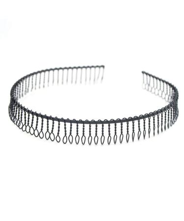 3 Pcs Unisex Black Metal Toothed Hair Band | Non-Slip Hair Hoop Comb Accessory - Buy Online on SooperMarket.com