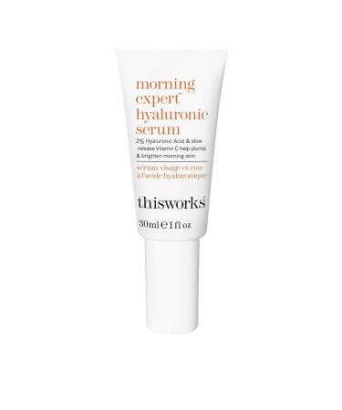 This Works Morning Expert Hyaluronic Serum 30 ml - Youth-Boosting Hyaluronic Acid Serum with Vitamin C and Persian Silk Tree Extract - Hydrating Serum with 2 Percent Hyaluronic Acid to Brighten Skin