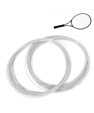 Keenso badminton racket string 2 pieces 10m 0.7 0.8 mm high flexibility badminton racket string with an 25-30 string voltage badminton string replacement white