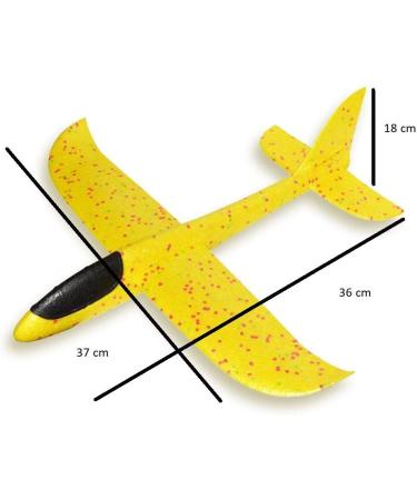 Dlb Airplane Toy - 36cm Yellow Outdoor Throwing Glider | Best International Shipping - Buy Online on SooperMarket.com