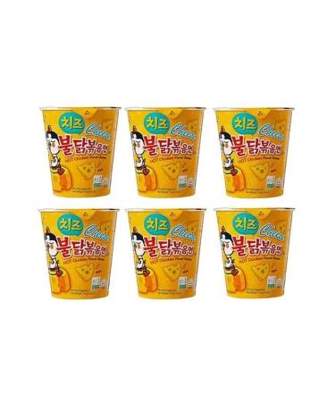 Samyang Buldak Cheese Chicken Roasted Stir Fried Ramen Cup Noodles 80g (Pack of 6) (Cheese)