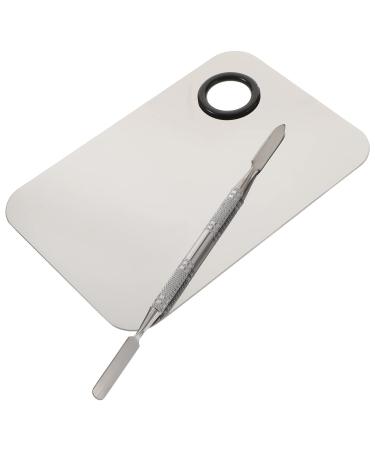 ROSENICE Makeup Mixing Palette - Stainless Steel Make-up Palette Blending Palettes with Spatula Tool for Mixing Foundation Silver