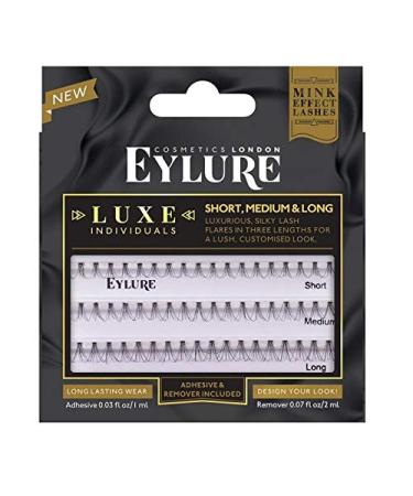 Eylure - Luxe Individuals False Eyelashes - Short Medium & Long (Adhesive & Remover Included)