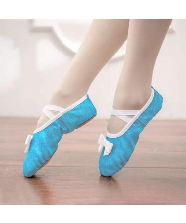 WYHDY Glitter Ballet Dance Shoes for Girls Toddler/Kid - Shiny Blue, Size 10.5 Narrow - Buy Online on SooperMarket.com