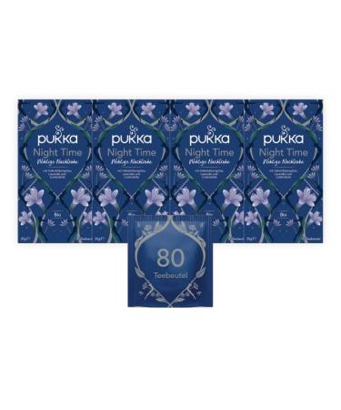 Pukka |Organic herbal tea "Night Time" |Natural sleep tea |Chamomile lavender linden flowers and valerian |Perfect before going to bed |4 pack |80 tea bags