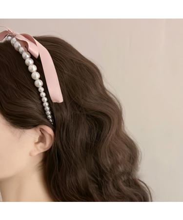 Limtula Pearls Bowknot Headbands for Woman Girl Ribbon Hairband for Skincare Makeup Delicate Hairband for Girl Taking Photo Blue - Buy Online on SooperMarket.com