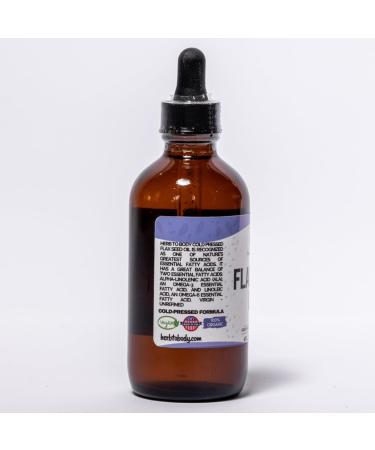Organic Flaxseed Oil 4oz - Cold Pressed for Hair Growth & Skin Moisturizer - Essential Fatty Acids - Buy Online on SooperMarket.com
