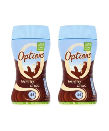 Options White Hot Chocolate 220g - 2 Pack | White Chocolate Flavoured Instant Hot Drink.