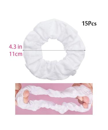 15pcs Strong Hold White Hair Ties & Headbands - Elastic Cotton Ponytail Bands | Hair Accessories for All Styles - Buy Online on SooperMarket.com