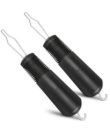 Pteanecay 2Pcs Button Helper Tool Button Hook Tool with Non- Grips to Help with Shirts Coats Button Hook Aids for the Elderly and Arthritic
