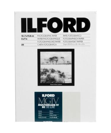 Ilford 1168309 Multigrade IV RC Deluxe Resin Coated VC Variable Contrast Black & White Enlarging Paper - 5x7 25 Sheets - Pearl Surface