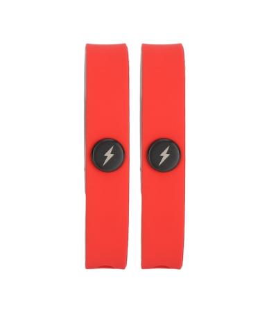 Jauarta 2 Pack Anti-Static Wristband Wireless Negative Ion Anti-Fall Washable Silicone Bracelet for Sports (Red)