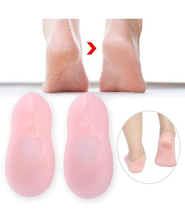 Moisturizing Silicone Gel Socks for Plantar Fasciitis Relief | Anti-Crack Foot Care Tool (L-Rosa) - Buy Online on SooperMarket.com
