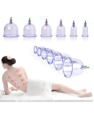 Cupping therapy set with pump massage mug for cups 25 x 20 x 9 cm 12 pieces transparent Chinese cupping massage therapy set different sizes-wrinkle reduction