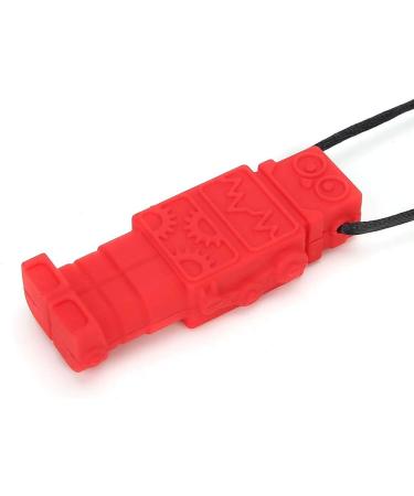 Buy Silicone Teether Necklace - Chew Pendant for ADHD Autism & Anxiety - Red Sensory Chew Toy for Kids & Adults | International Shipping - Buy Online on SooperMarket.com