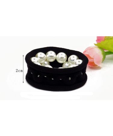 Suoirblss Imitation Pearl Hair Elastics - 5 PCS Elastic Bands for Ponytails and Bracelets - Buy Online on SooperMarket.com