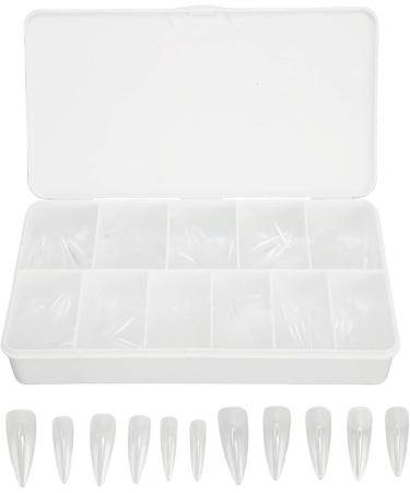 550 Tablets Long Clear Nails Ultra Thin Clear Stiletto Fake Nails Set Long Full Cover Almond Shaped with Rhinestones Designs for Wedding Dating Party Acrylic Nail Tips Kit - Buy Online on SooperMarket.com