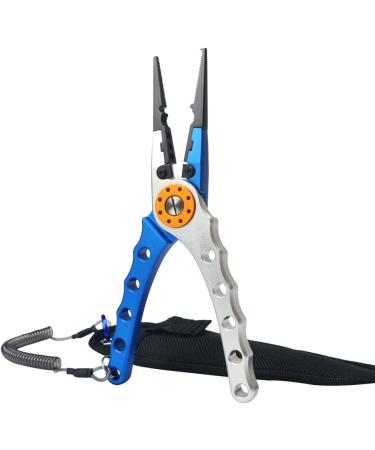 SOUFORCE Spring Bearing Fishing Pliers: Multi Functional Tool with Sheath & Anti-Lost Rope for Saltwater Fishing - Hook Remover, Line Cutter, Crimp, Split Ring Tool - Buy Online on SooperMarket.com