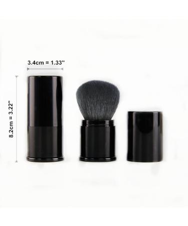 Retractable Kabuki Makeup Brush - Premium Goat Hair Blush Brush for Liquid, Cream, and Mineral Cosmetics (Black) - Buy Online on SooperMarket.com