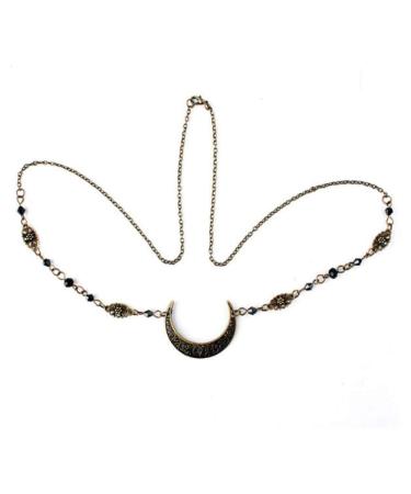 Aimimier Viking Crystal Moon Head Chain - Retro Gold Headpiece for Women and Girls - Buy Online on SooperMarket.com