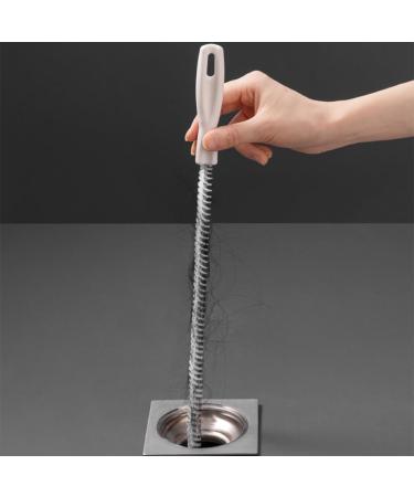 60CM/23.62Inch Sink Cleaning Pipe Brush Flexible Drain Unblocker Tube Brush Household Sewer Dredging Tool Waterpipe Overflow Cleaner Hair Catcher Pipe Cleaning Brush for Bathroom Kitchen Drain White - Buy Online on SooperMarket.com