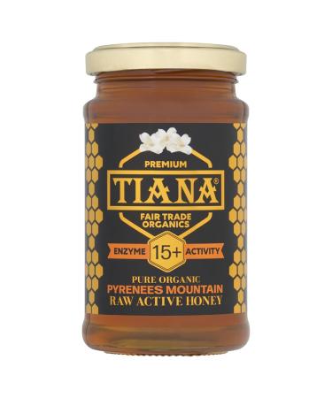 TIANA Pure Organic Raw Unpasteurised Pyrenees Mountain Honey Enzyme Diastase Activity 15+ 250g (Pack of 2)