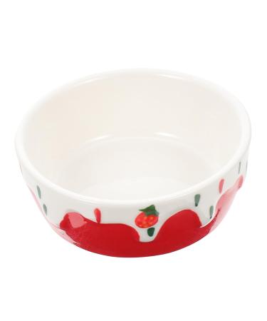 COLLBATH Hamster Food Bowl Rabbit Supplies Rabbit Feeder Bunny Water Bowl Hamster Water Bowl Ceramic Small Animal Dishes Pottery Pet Dish Guinea Pig Dish Guinea Pig Feeder Hamster Bowl Red