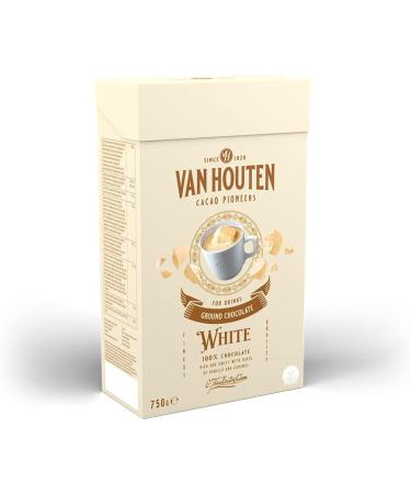 Van Houten GROUND WHITE Cocoa Chocolate Drink Powder 750 G - For Hot & Cold Drinks - Makes 22 Servings - Rich and Sweet with Hints of Vanilla and Caramel - Vegetarian Non-GMO - Buy Online on SooperMarket.com