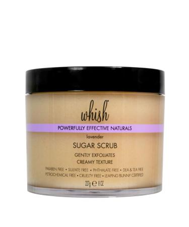 Whish Beauty Lavender Exfoliating Sugar Scrub - Body Scrub for Women - Brown Sugar Exfoliator with Raspberry Aloe & Shea Butter - Gentle on All Skin Types - Paraben & Sulfate Free - 8 oz