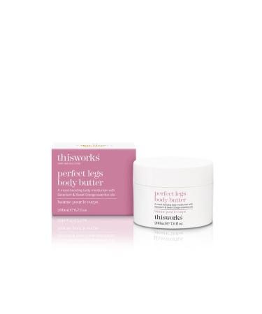 This Works Perfect Legs Body Butter 200 ml - Body Lotion with Mood-Boosting Geranium and Orange Essential Oils - Nourishing Body Moisturiser with Shea Butter and Hyaluronic Acid for a Hydrating Glow