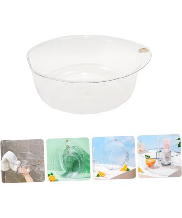 OFFSCH Transparent Plastic Washbasin Wash Basin Plastic Face Cleaning Basin Salon Washing Basin Wash Plastic Basin Foot Soaking Basin Kitchen Sink Bowl Wash Bowl Vegetable Bowl Baby Large Transparent 26.7x25.7cm - Buy Online on SooperMarket.com