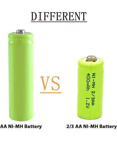 12 Pack 1.2V Ni-Mh 2/3AA Rechargeable Batteries - 400mAh Button Top for Solar Lights Shavers & Toothbrushes - Buy Online on SooperMarket.com
